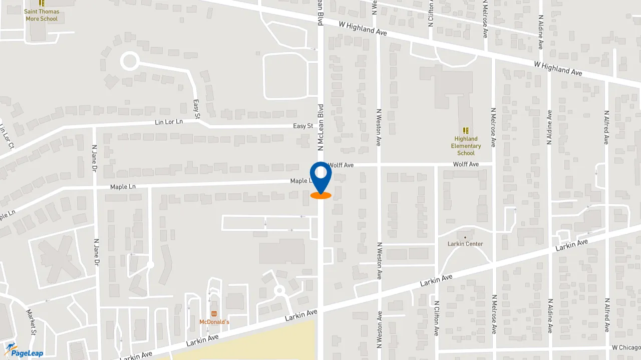 https://pageleap.com map showing location of Subway in Elgin.