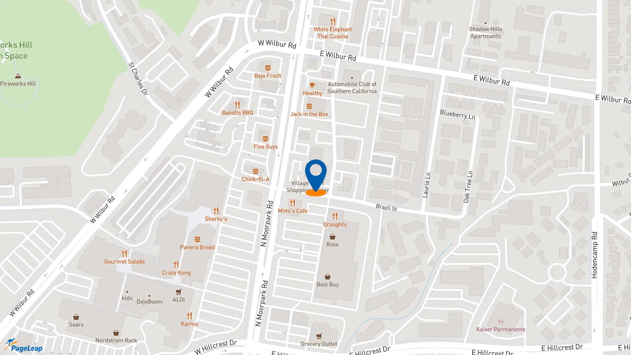 https://pageleap.com map showing location of Subway in Thousand Oaks.
