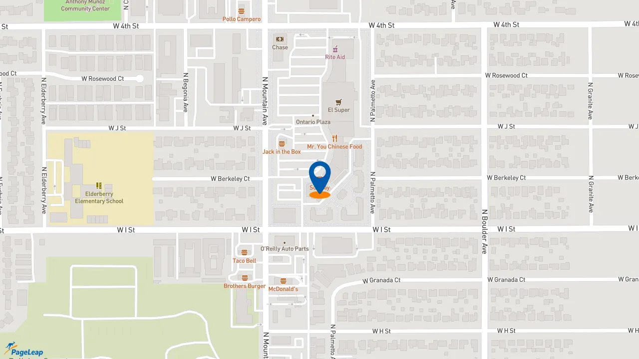 https://pageleap.com map showing location of Subway in Ontario.