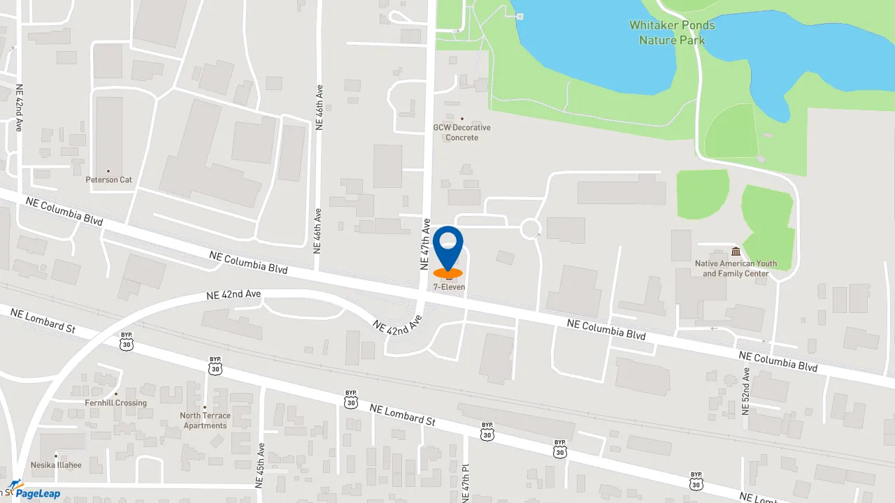 https://pageleap.com map showing location of Subway in Portland.