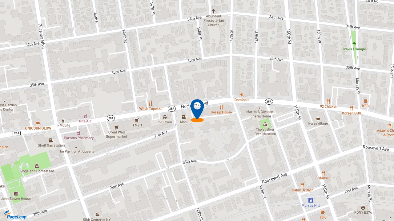 https://pageleap.com map showing location of Subway in City Of New York.
