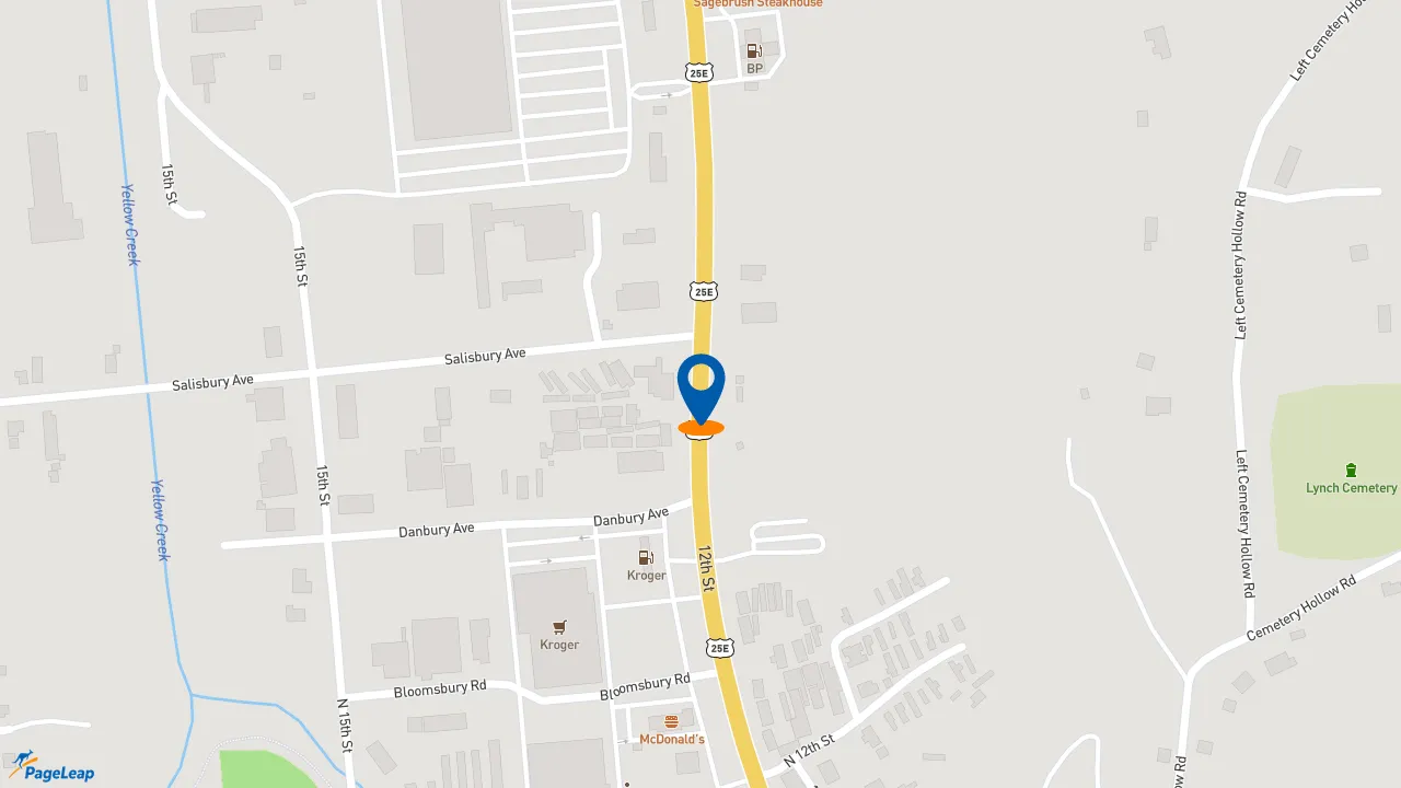 https://pageleap.com map showing location of Subway in Middlesboro.