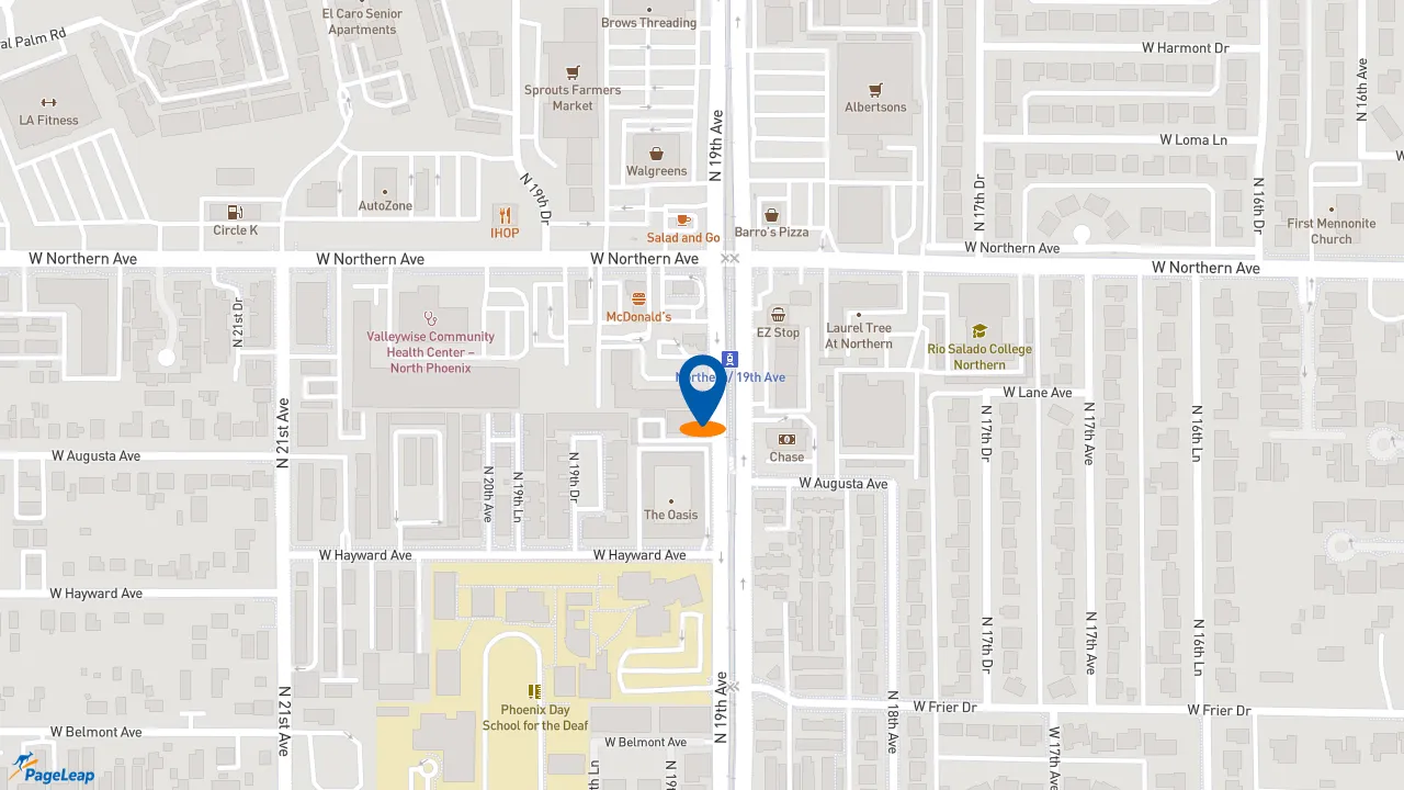 https://pageleap.com map showing location of Subway in Phoenix.