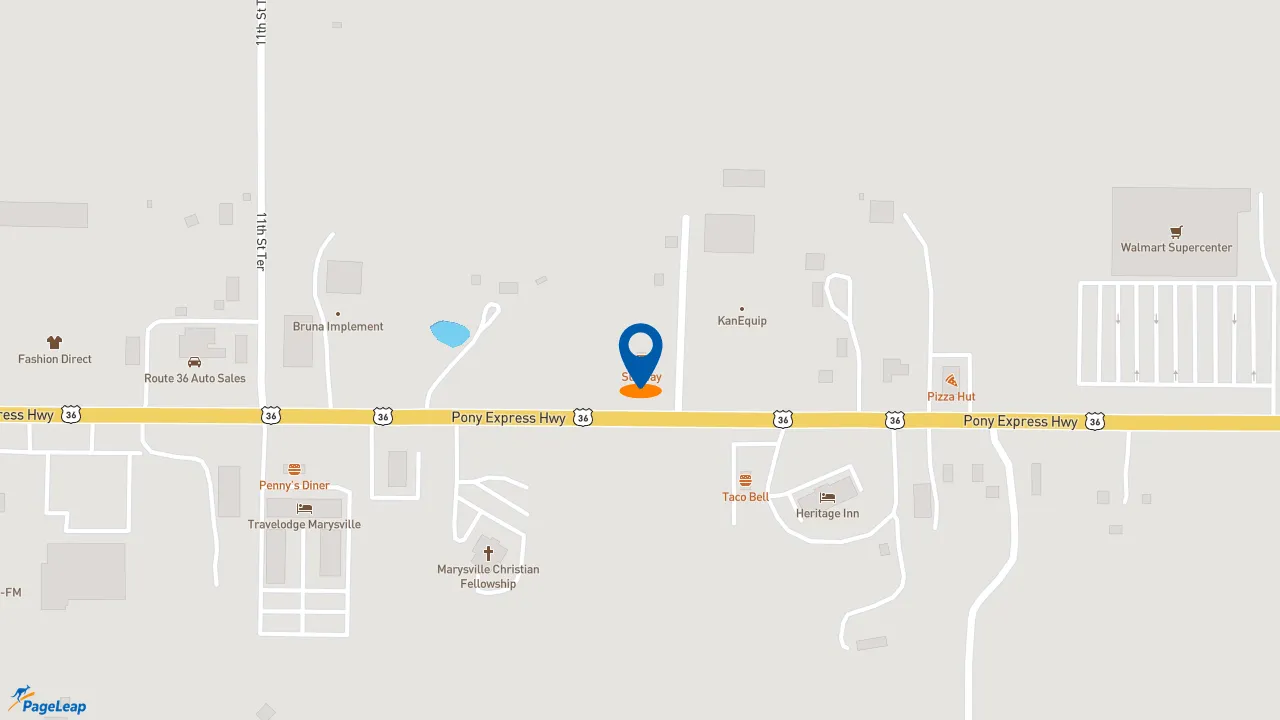 https://pageleap.com map showing location of Subway in Marysville.