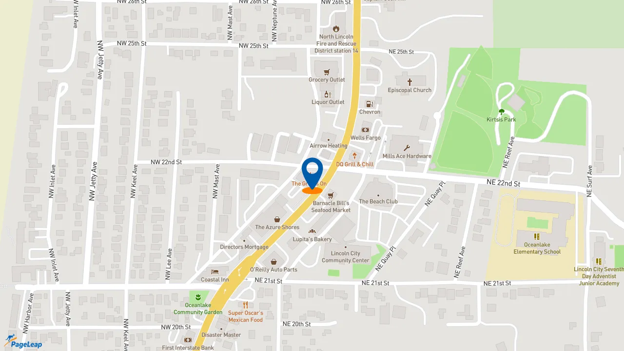 https://pageleap.com map showing location of Subway in Lincoln City.
