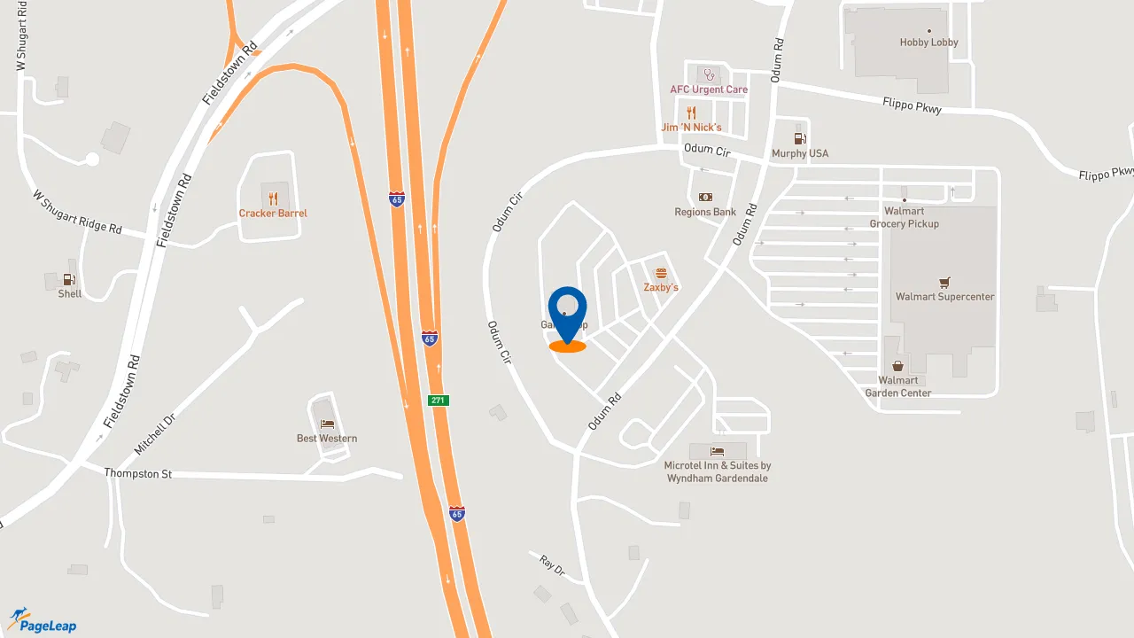 https://pageleap.com map showing location of Subway in Gardendale.