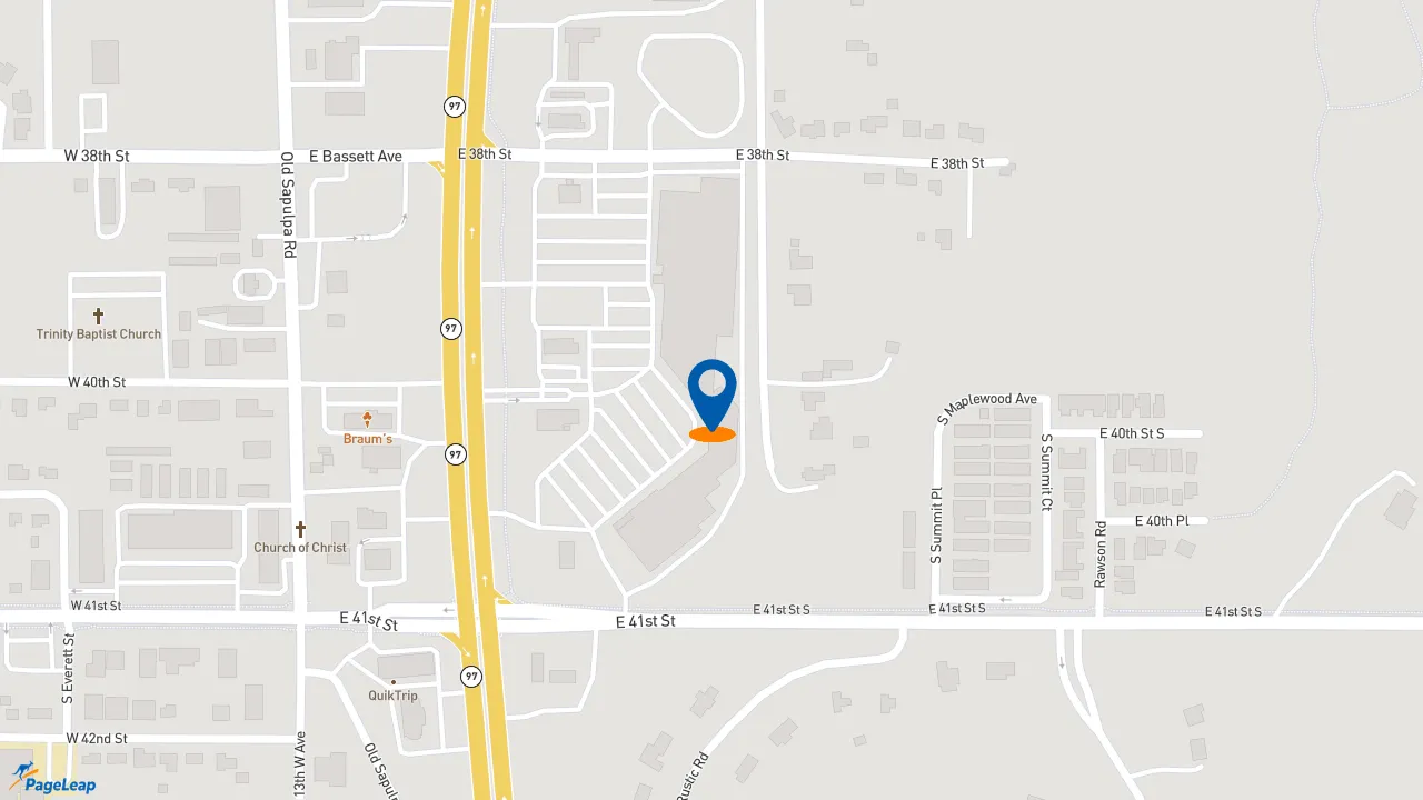 https://pageleap.com map showing location of Subway in Sand Springs.