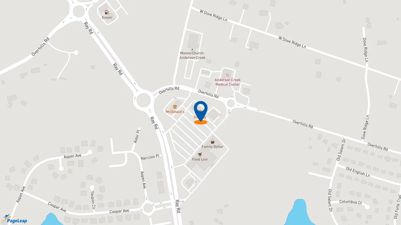 https://pageleap.com map showing location of Subway in Spring Lake.