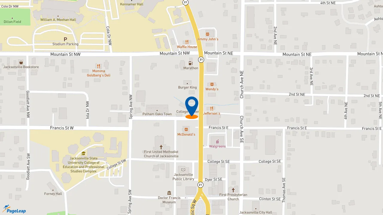 https://pageleap.com map showing location of Subway in Jacksonville.