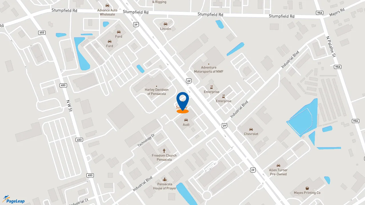 https://pageleap.com map showing location of Subway in Pensacola.