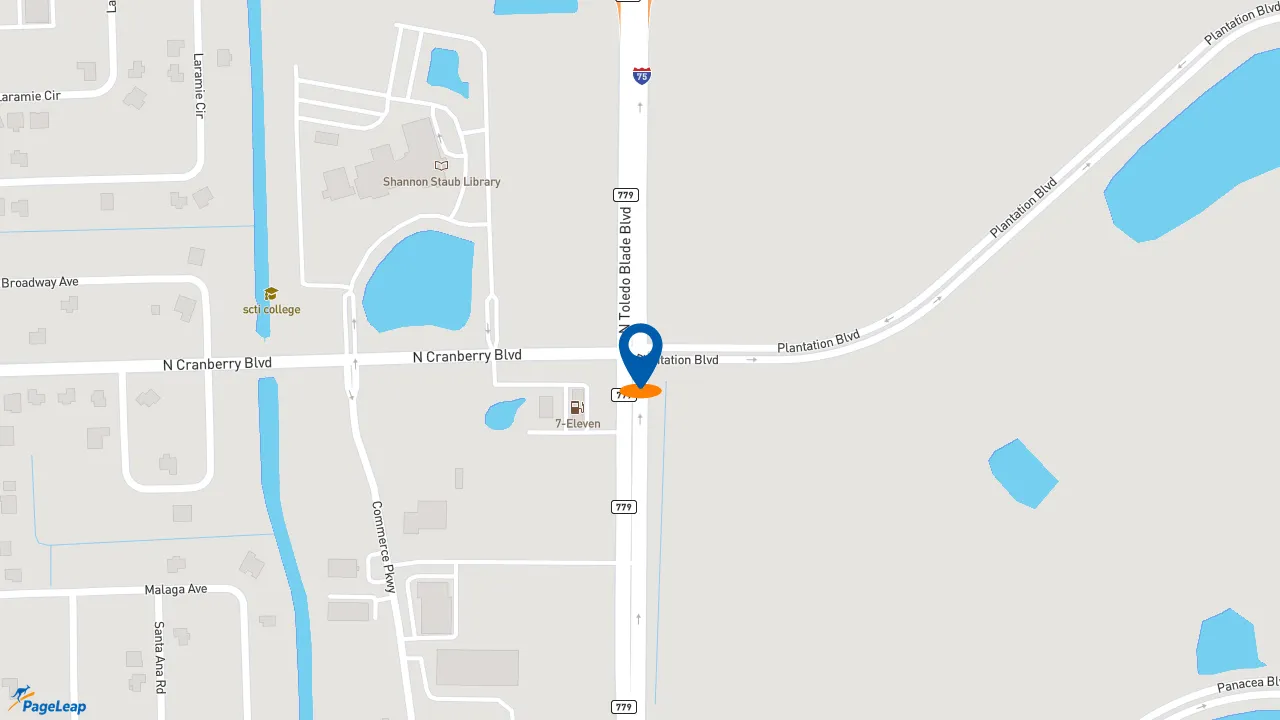 https://pageleap.com map showing location of Subway in North Port.