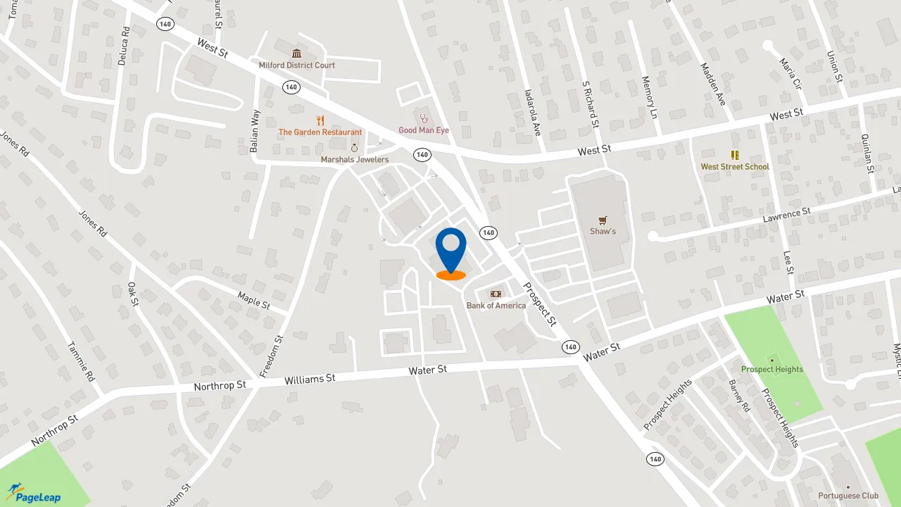 https://pageleap.com map showing location of Subway in Milford.