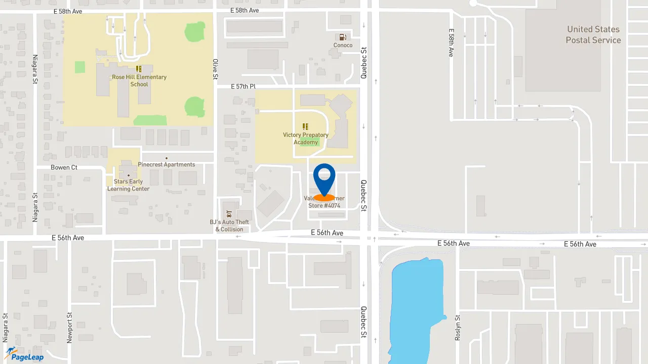 https://pageleap.com map showing location of Subway in Commerce City.