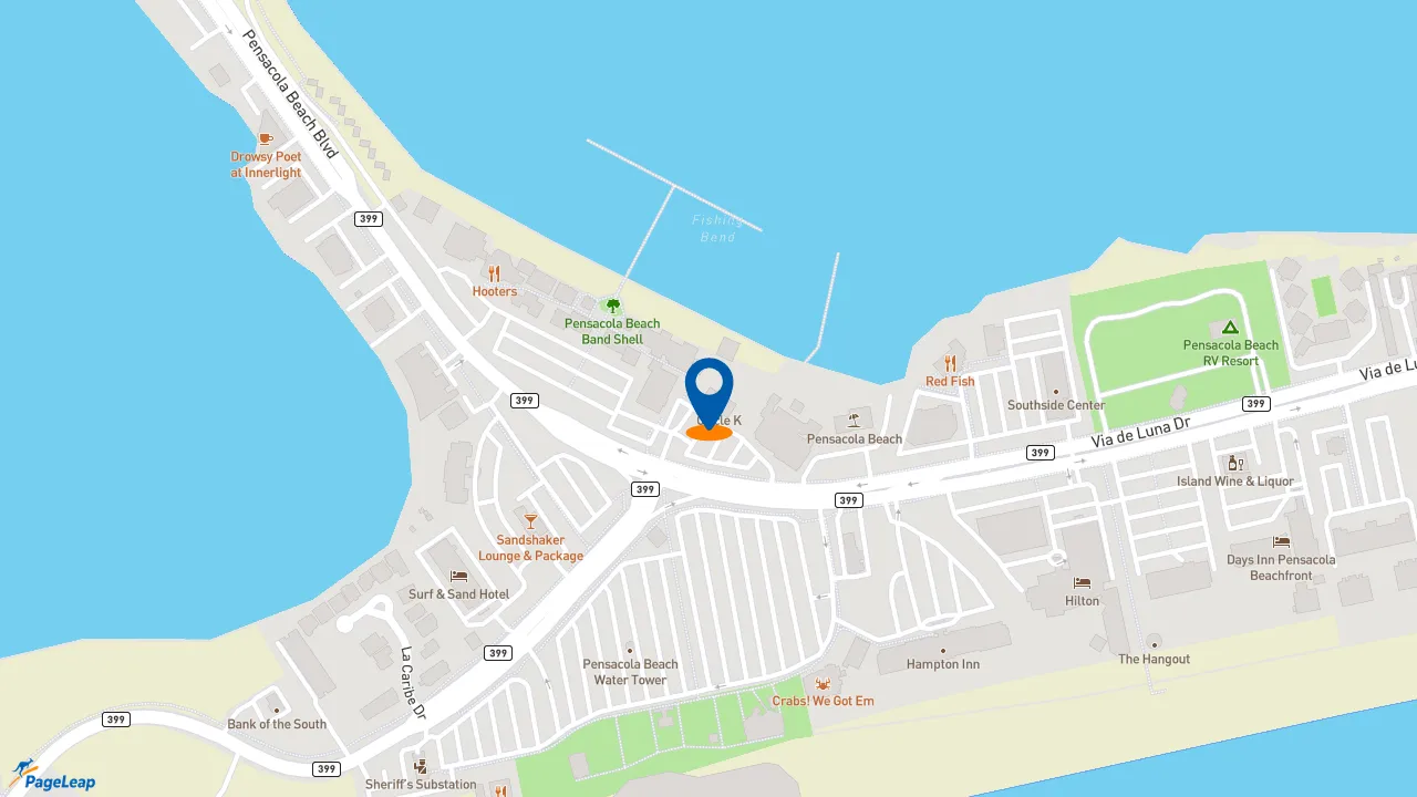 https://pageleap.com map showing location of Subway in Gulf Breeze.