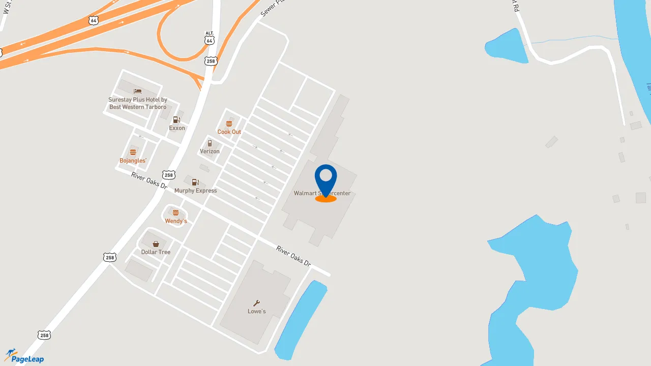 https://pageleap.com map showing location of Subway in Tarboro.