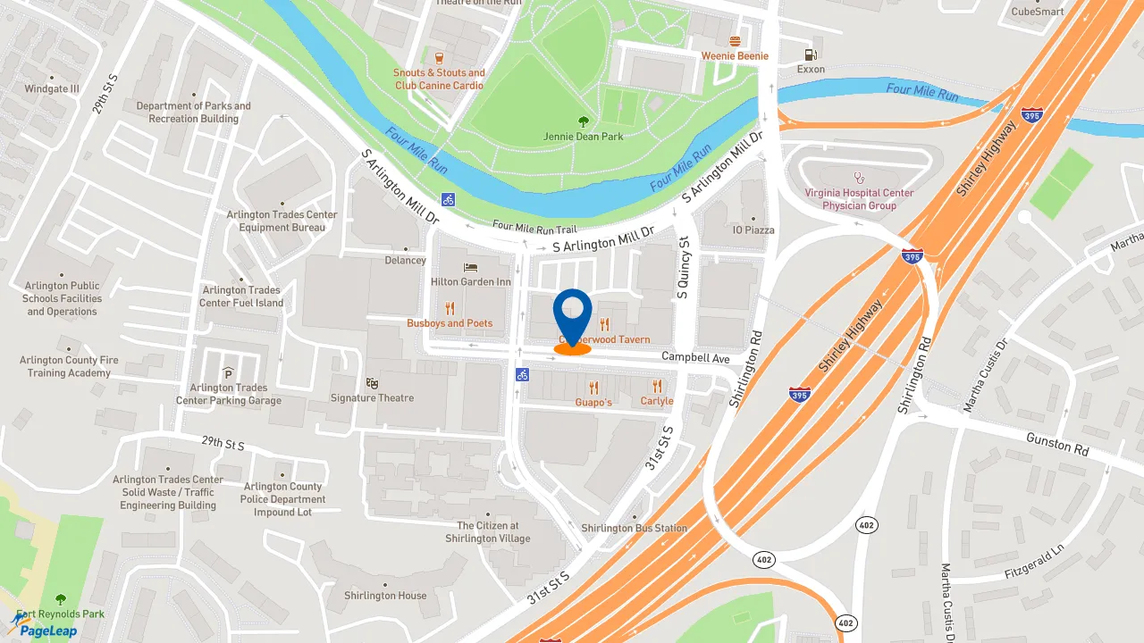 https://pageleap.com map showing location of Subway in Arlington.