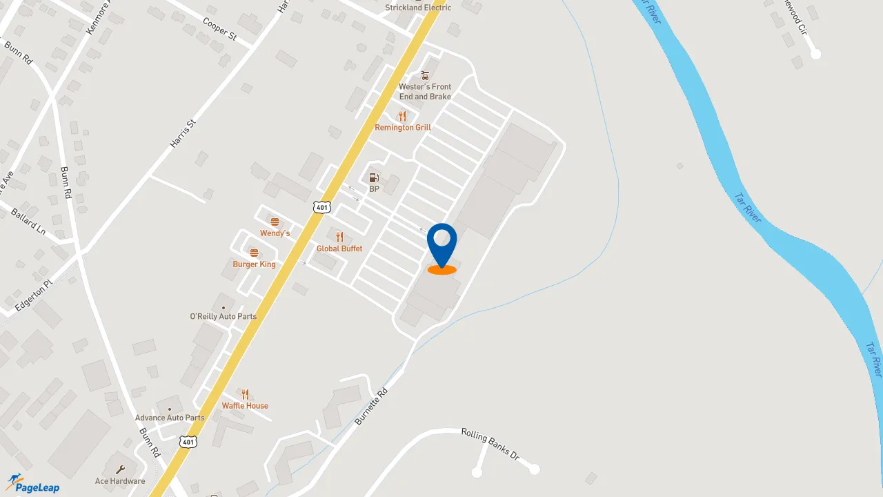 https://pageleap.com map showing location of Subway in Louisburg.