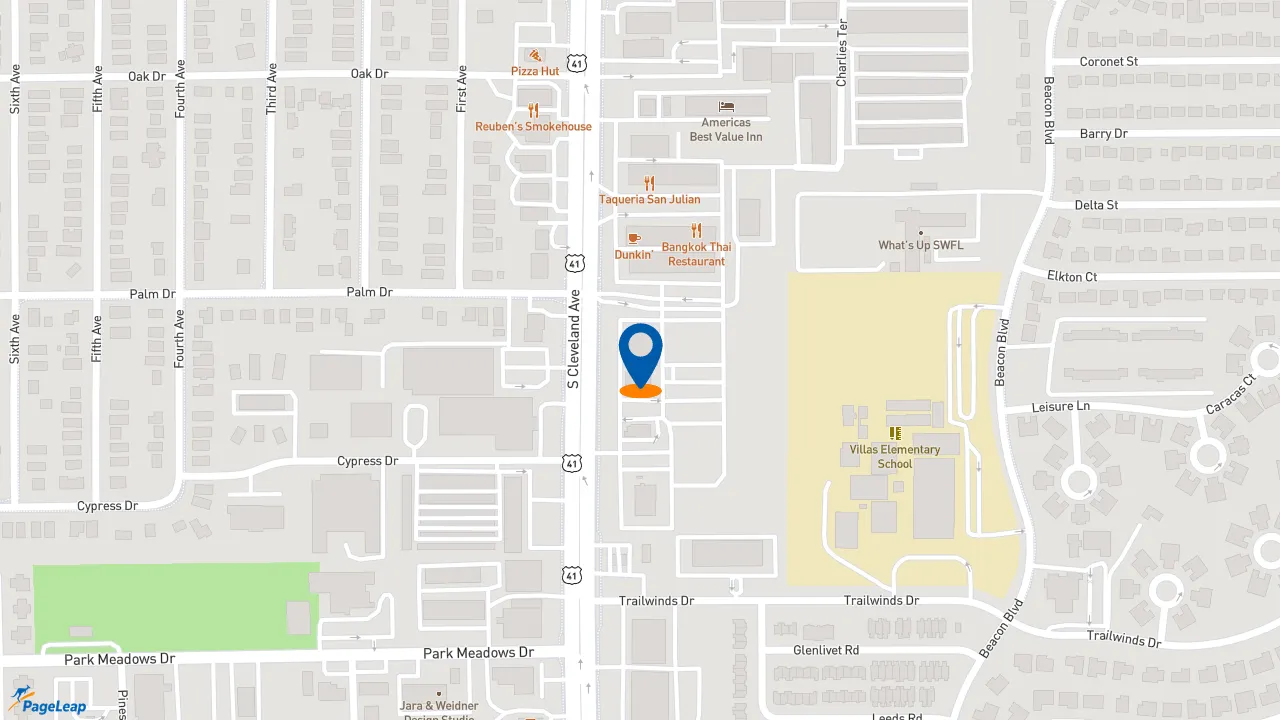 https://pageleap.com map showing location of Subway in Fort Myers.
