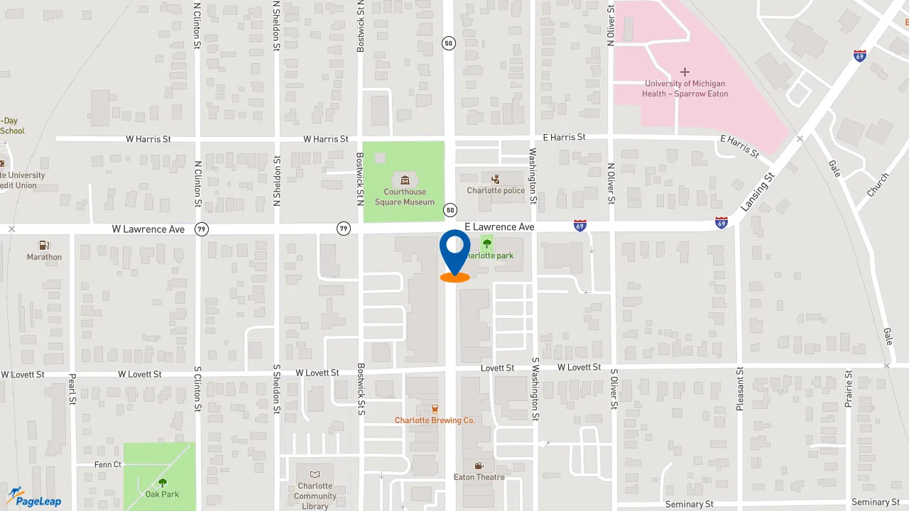 https://pageleap.com map showing location of Subway in Charlotte.