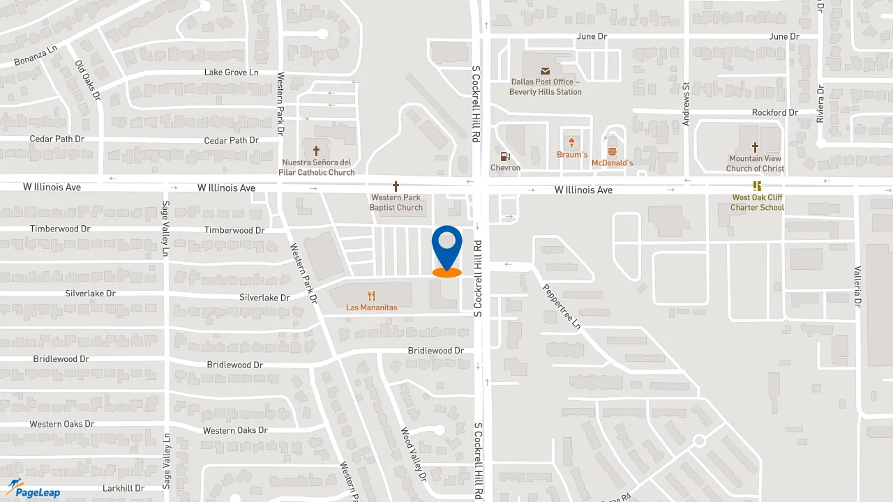 https://pageleap.com map showing location of Subway in Dallas.