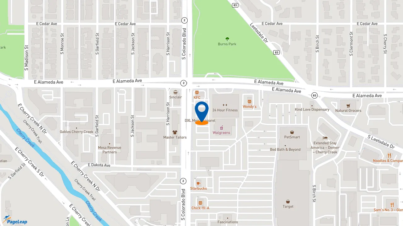 https://pageleap.com map showing location of Subway in Glendale.