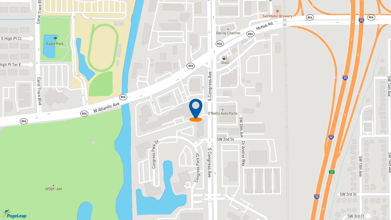 https://pageleap.com map showing location of Subway in Delray Beach.