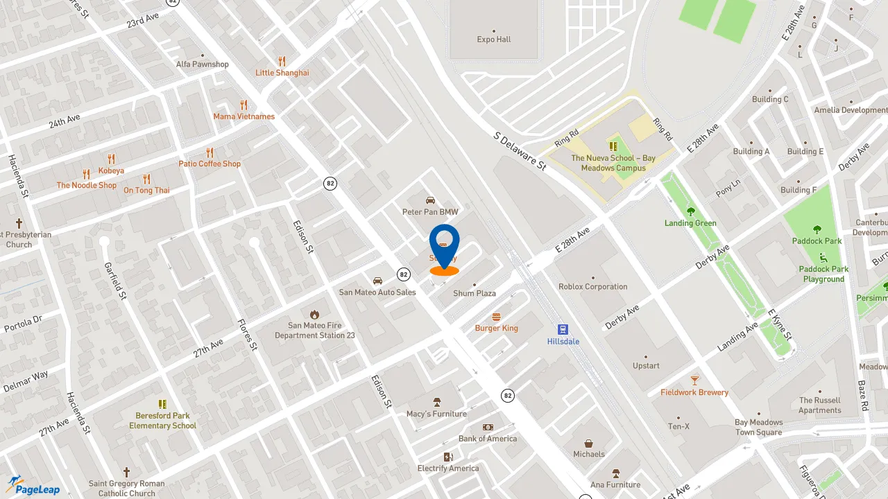 https://pageleap.com map showing location of Subway in San Mateo.