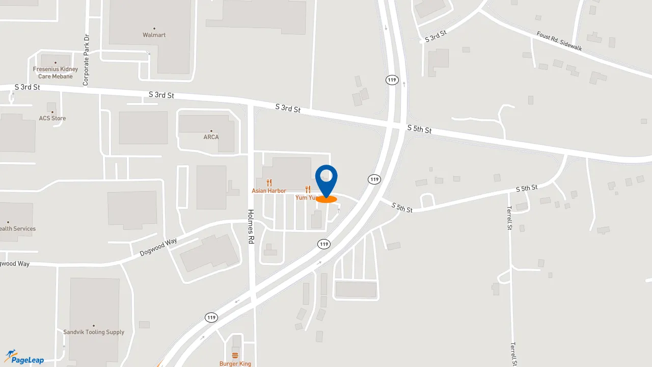 https://pageleap.com map showing location of Subway in Mebane.