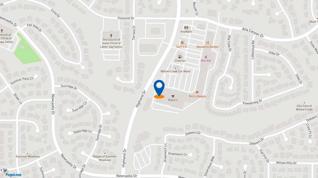 https://pageleap.com map showing location of Subway in Cottonwood Heights.