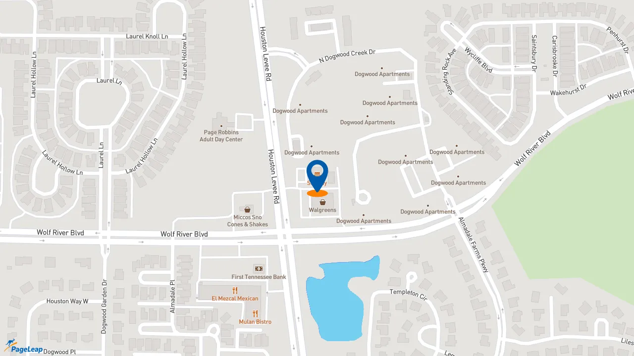 https://pageleap.com map showing location of Subway in Collierville.