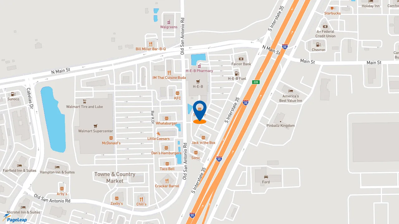 https://pageleap.com map showing location of Subway in Buda.