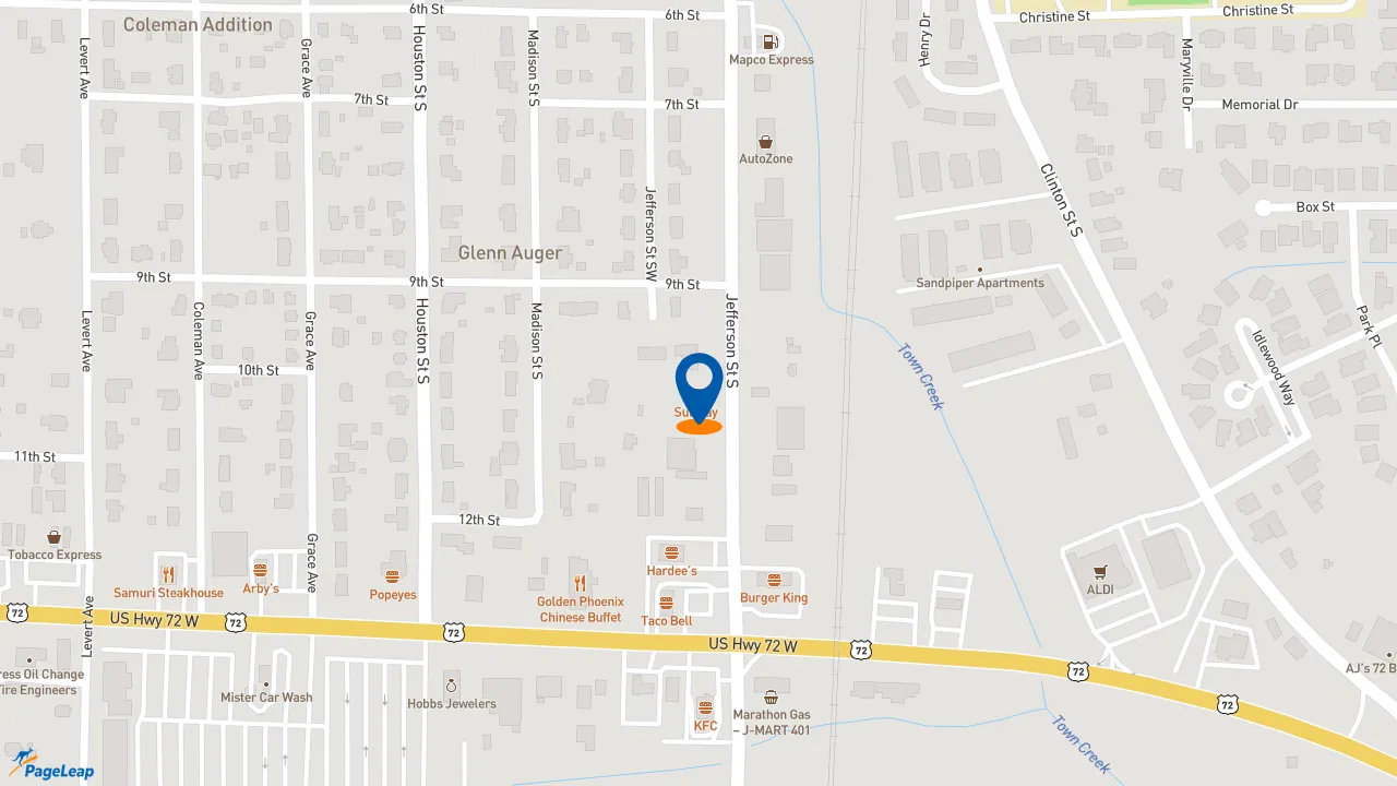 https://pageleap.com map showing location of Subway in Athens.