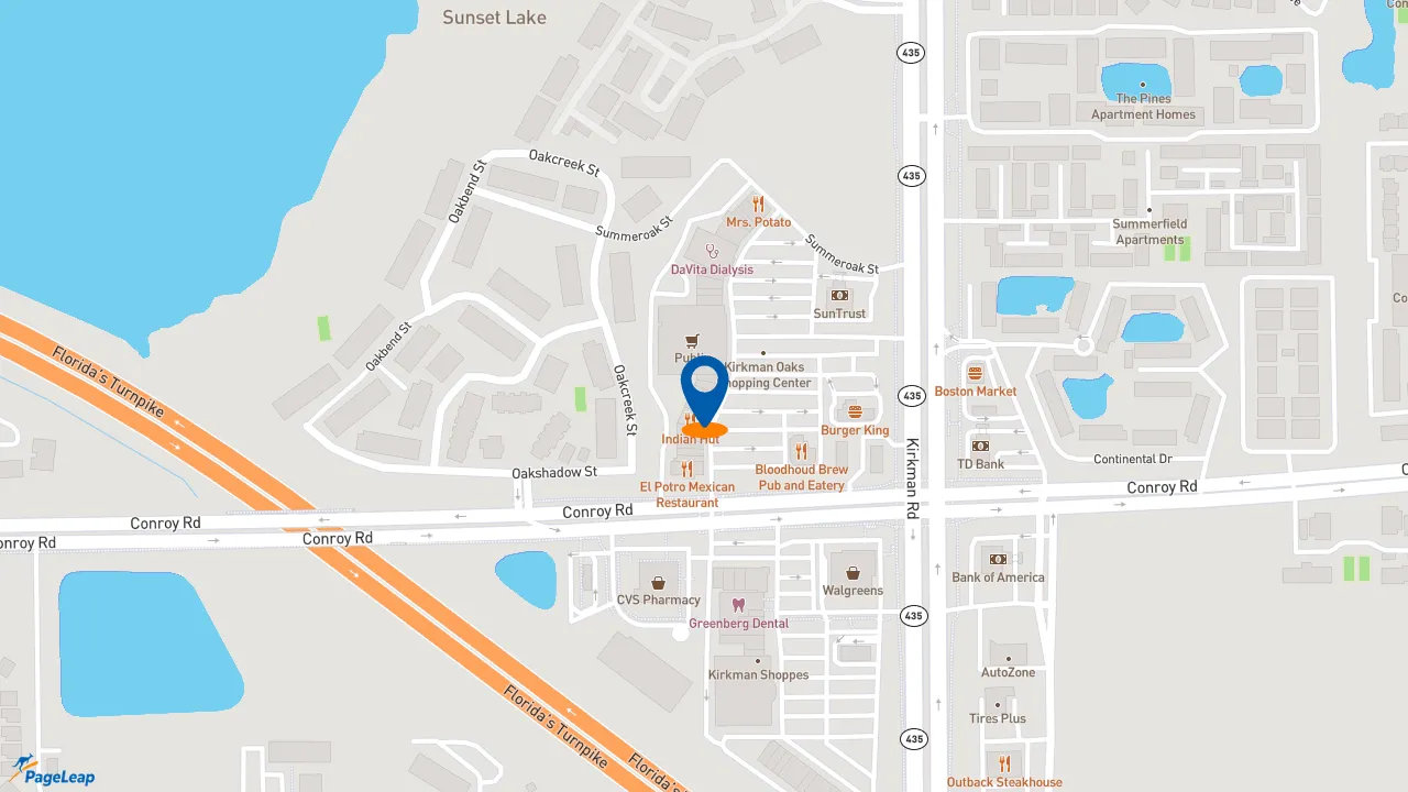 https://pageleap.com map showing location of Subway in Orlando.
