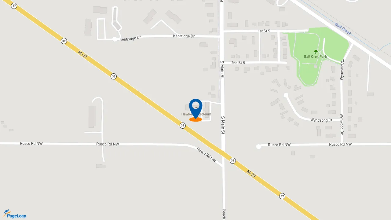 PageLeap.com map showing location of Subway in Kent City.