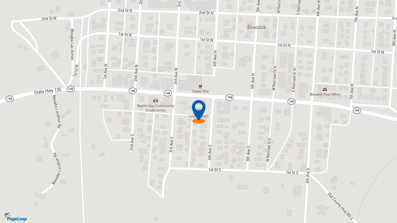 https://pageleap.com map showing location of Subway in Biwabik.