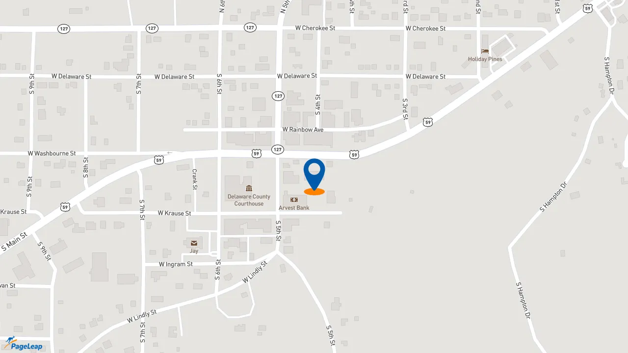 https://pageleap.com map showing location of Subway in Jay.