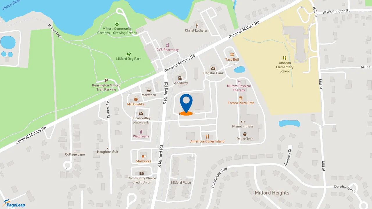 https://pageleap.com map showing location of Subway in Milford.