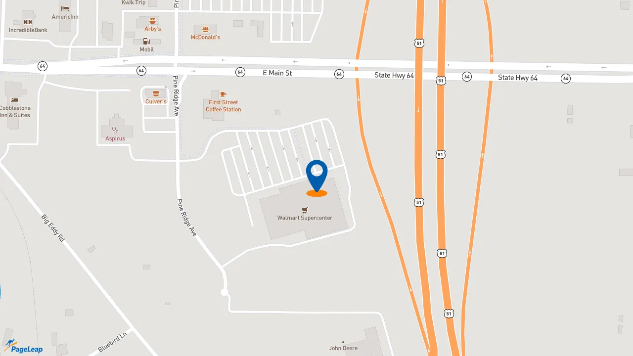 https://pageleap.com map showing location of Subway in Merrill.