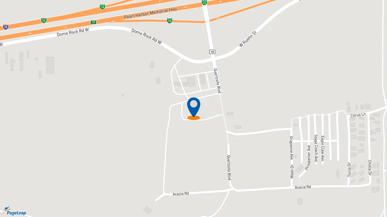 https://pageleap.com map showing location of Subway in Quartzsite.