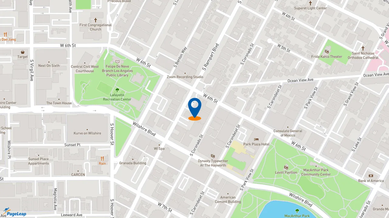 https://pageleap.com map showing location of Subway in Los Angeles.