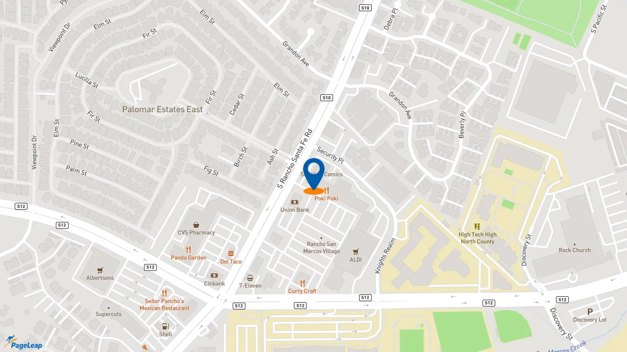 https://pageleap.com map showing location of Subway in San Marcos.