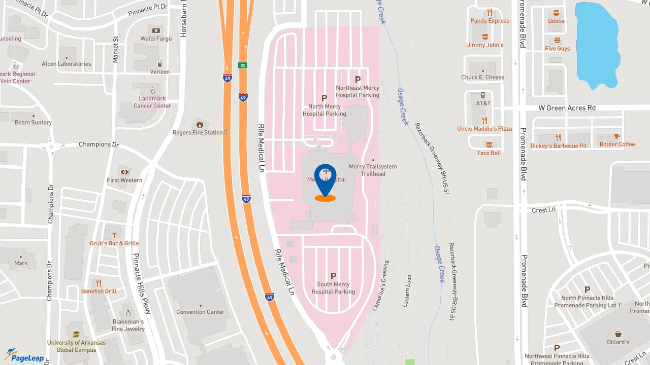 https://pageleap.com map showing location of Subway in Rogers.