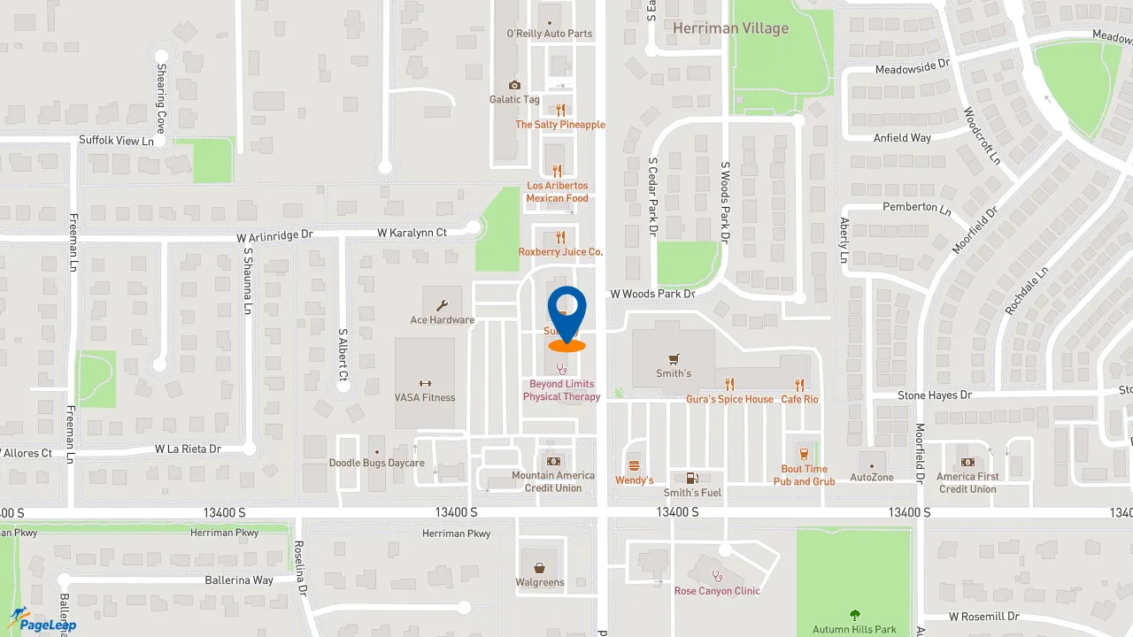https://pageleap.com map showing location of Subway in Herriman.