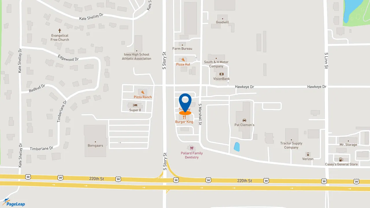 https://pageleap.com map showing location of Subway in Boone.