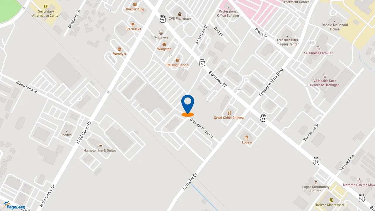 https://pageleap.com map showing location of Subway in Harlingen.