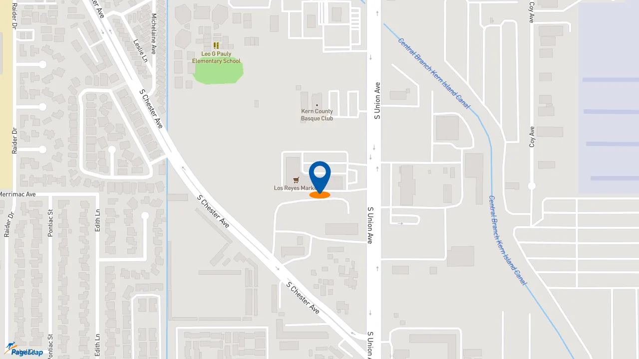 https://pageleap.com map showing location of Subway in Bakersfield.