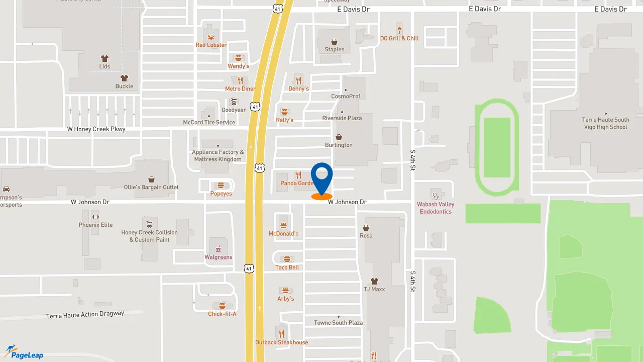 https://pageleap.com map showing location of Subway in Terre Haute.