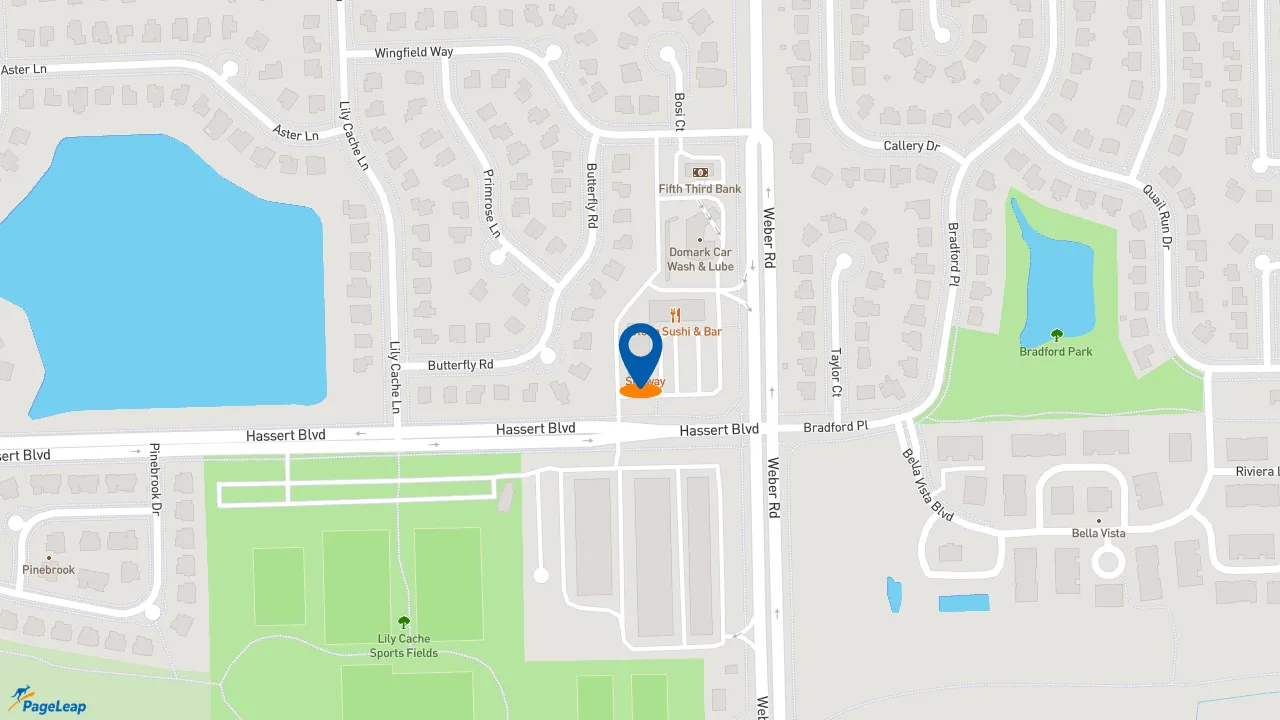https://pageleap.com map showing location of Subway in Bolingbrook.