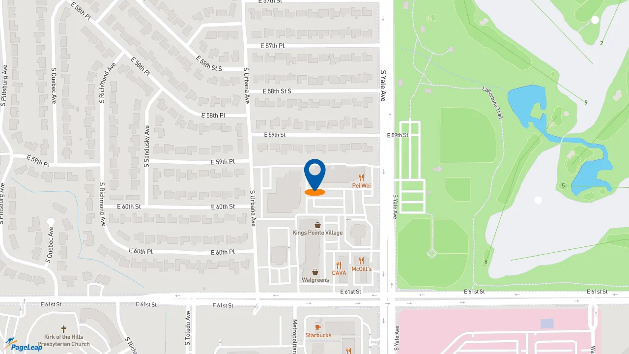 https://pageleap.com map showing location of Subway in Tulsa.