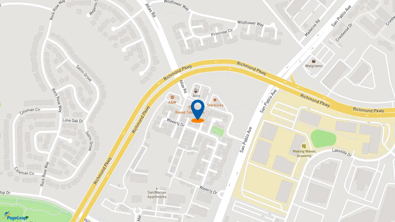 https://pageleap.com map showing location of Subway in Richmond.